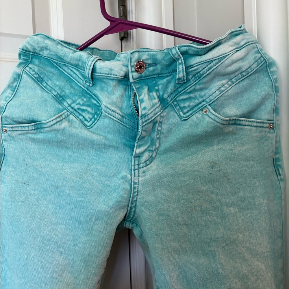 Chic Aqua Flare Jeans for Women - Picture 2 of 5